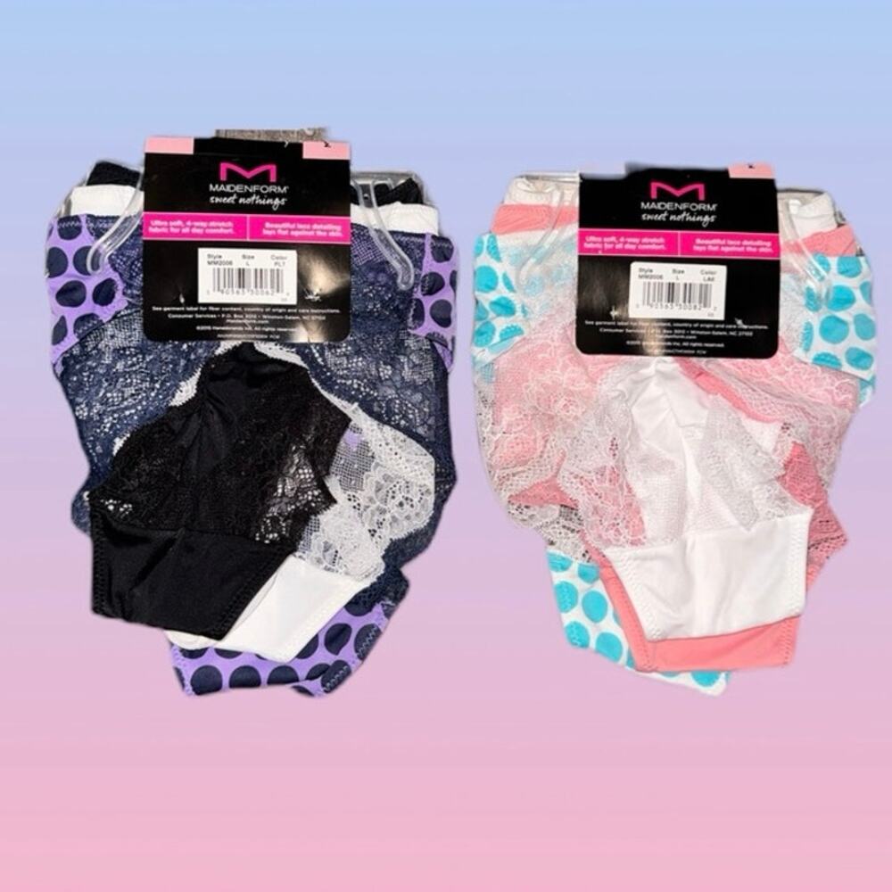 Maidenform Sweet Nothings 6pr size L
Lace Tangas Seamless No Visible Panty
Lines - Picture 2 of 2